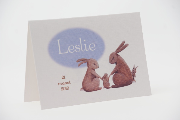 geboortekaartje leslie lila